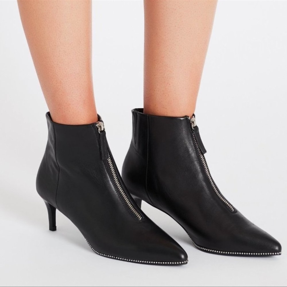 Sol Sana Leather Felix Ankle Zipper Black Bootie